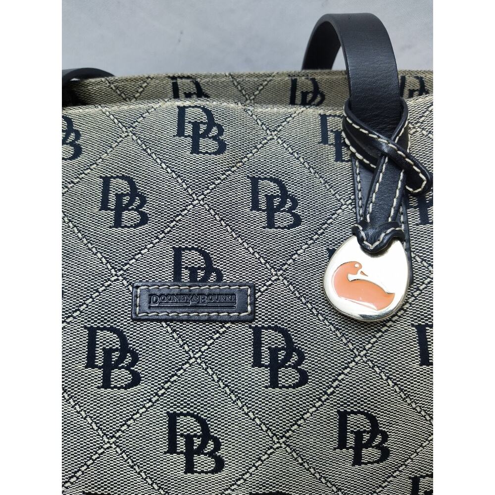 Dooney & Bourke Black Canvas Db Printed Double Ha… - image 4